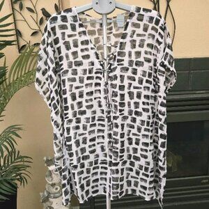 NWT Ellen Weaver swim cover up sz Large